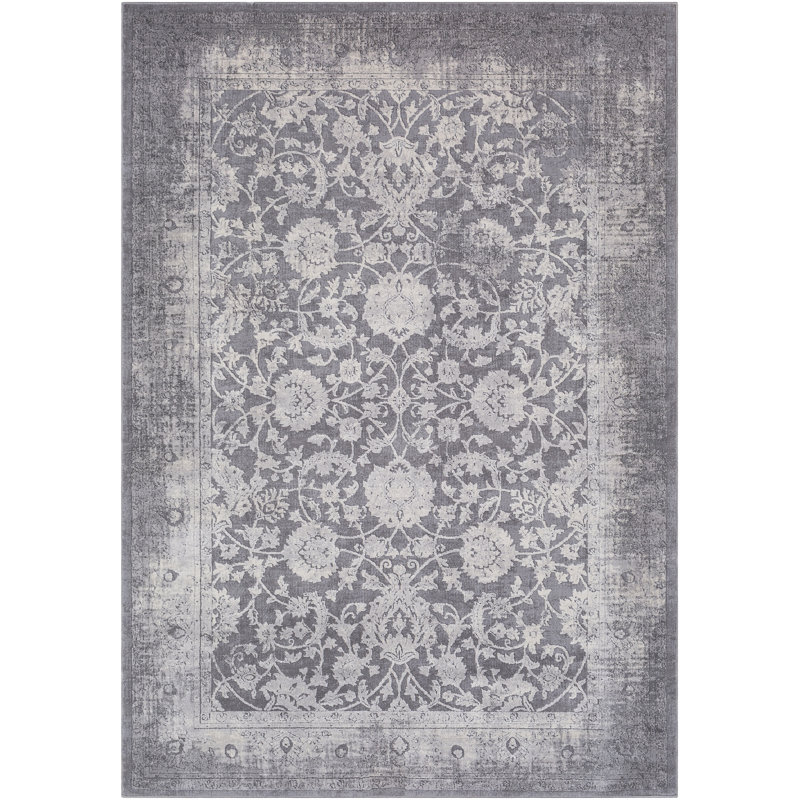 Lark Manor Tilleul Oriental Vintage Persian Distressed Gray Area Rug